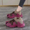 Flyknit lightweight dad sneakers women's 2025 summer new breathable non-slip hiking shoes versatile chunky sole sock sneakers