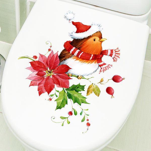 Cross-border  Foreign Trade Animal Prints Flowers and Birds Bathroom Toilet Toilet Stickers Home Beauty Stickers