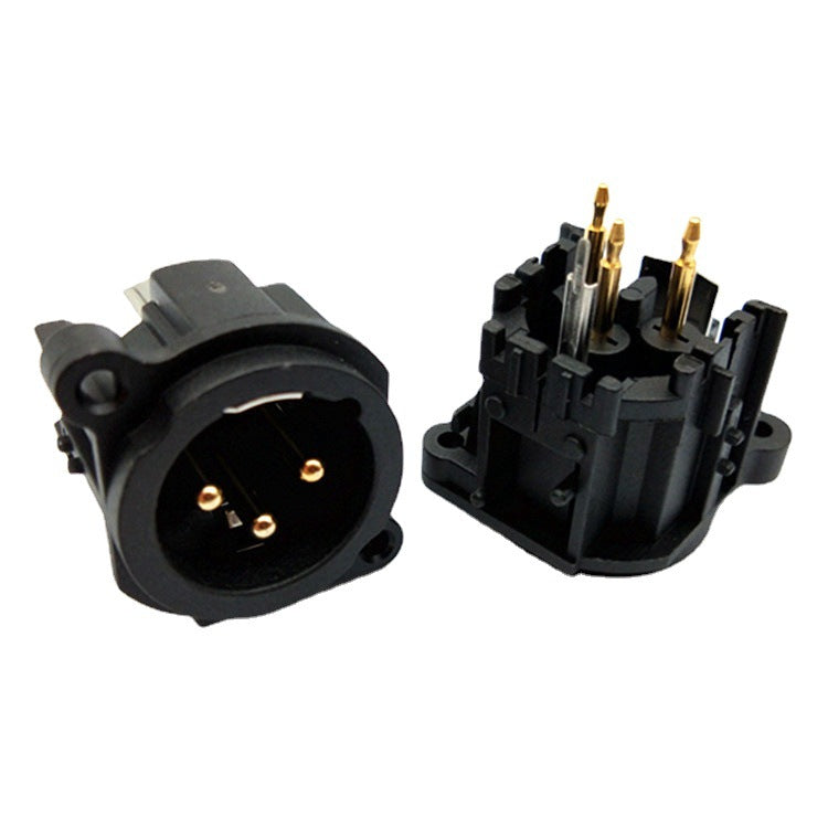 Gold-plated 3-core Canon socket 3-core Canon male and female XLR stage lighting mixer microphone Caron seat, straight foot