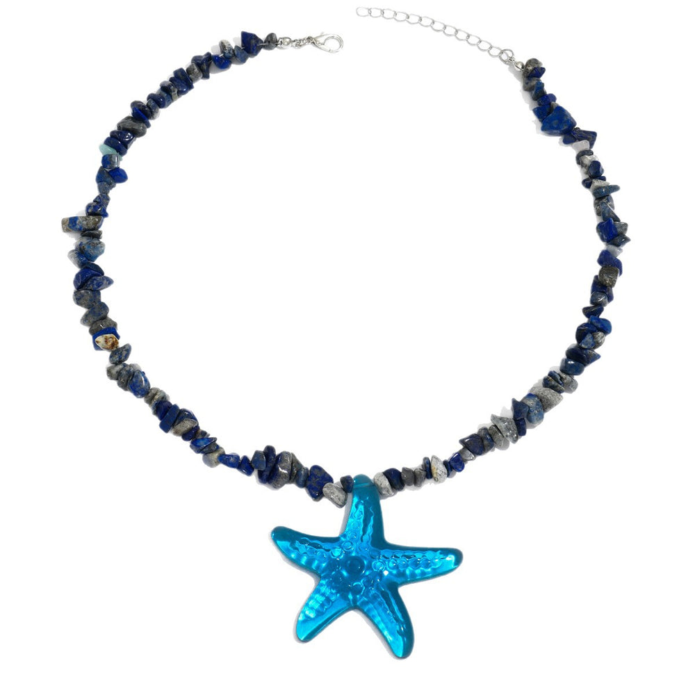 Beaded necklace wholesale fashion cross-border bohemia natural gravel clavicle chain women's starfish simple sweater pendant