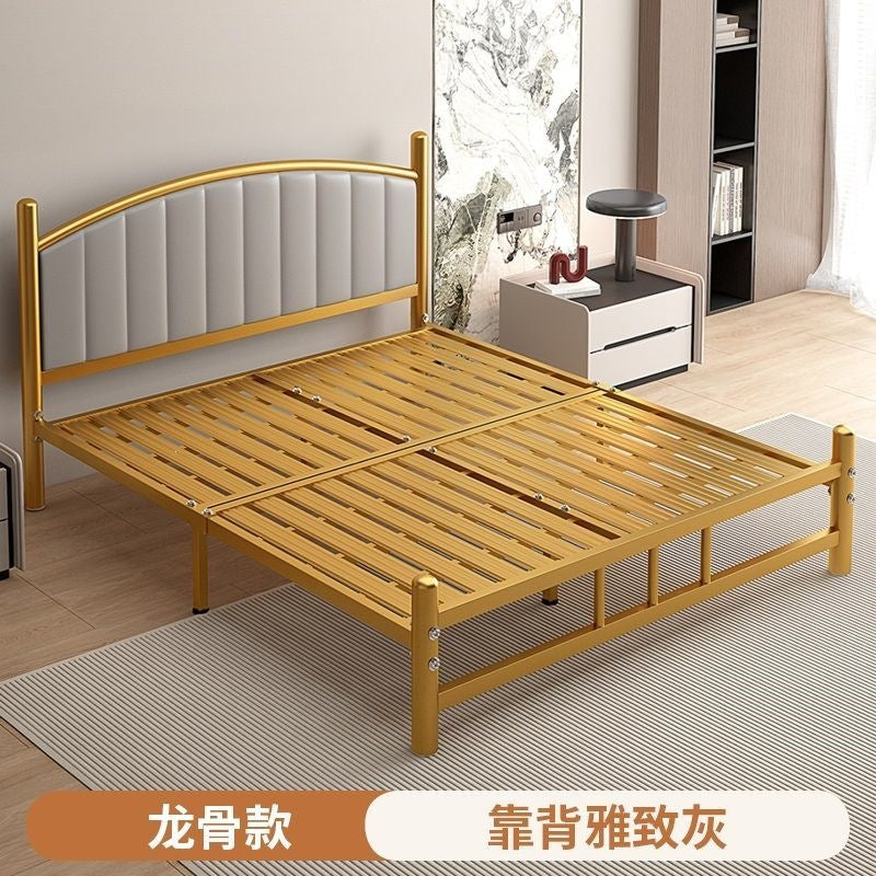 Wrought iron bed sheets double bed 1.2m thickened b&b iron frame bed apartment 1.8 modern casualfor home soft bed