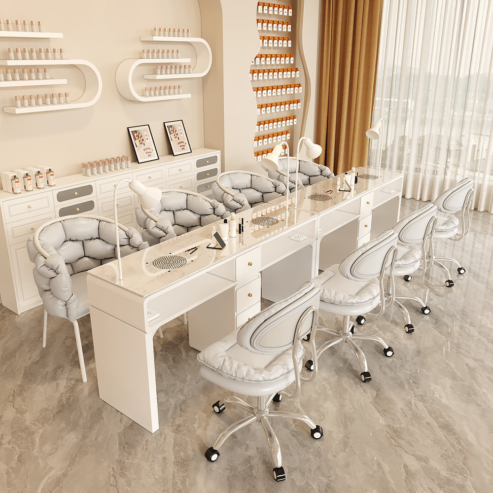 Manufacturer's new arrival widened porcelain manicure shop girls manicure table makeup chair multi-functional manicure table and chair suit