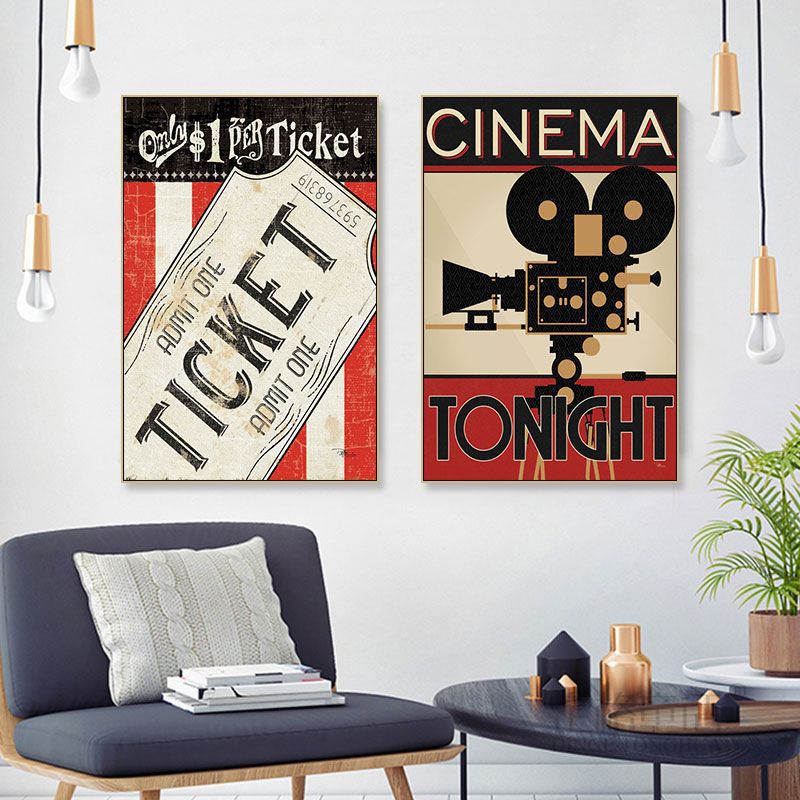 Private theater decorative painting retro American home cinema music dining bar box hanging painting cafe wall painting