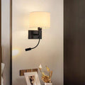 Hotel bedside reading wall lamp - new spotlight with switch, modern minimalist fabric bedroom study wall light