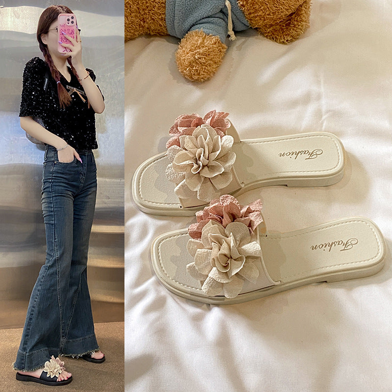 Floral platform sandals - women's summer 2025 new collection - fairycore beach sandals, perfect with dresses