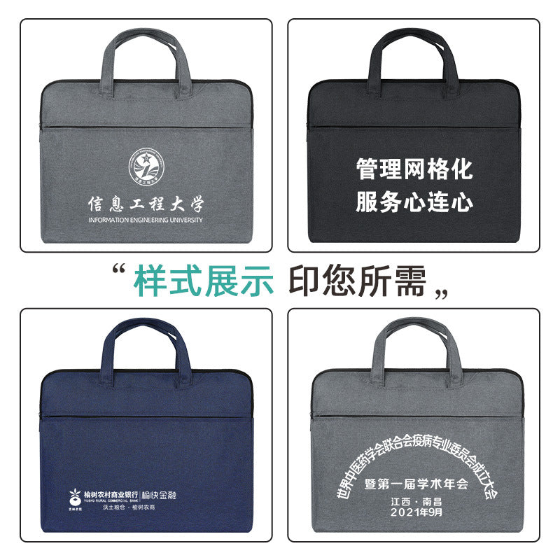 Large capacity canvas briefcase - office handbag, document bag, conference bag, laptop bag, file bag, business bag - custom printing available