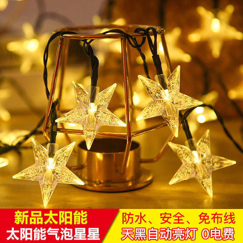 Solar pentagram light string Garden waterproof lantern string Christmas Gypsy LED solar light string