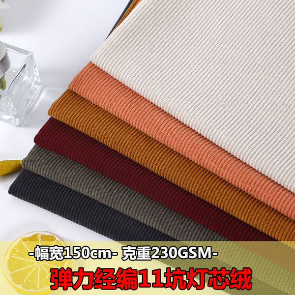 Warp knitted 11 pits elastic corduroy fabric knitted 11 polyester corduroy fabric luggage sofa pants clothing