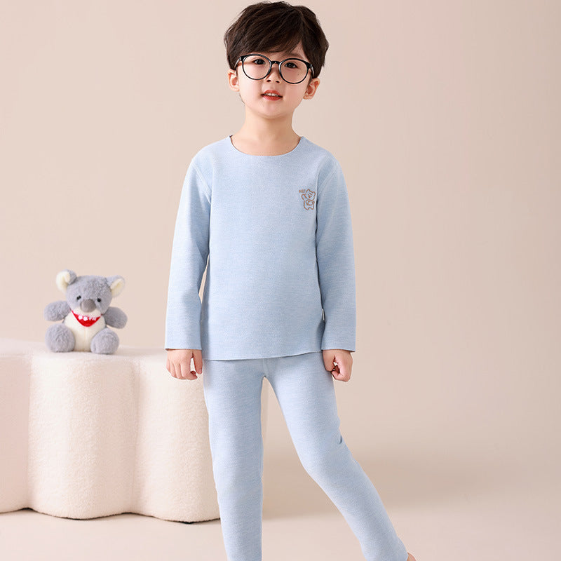 Kids silk cashmere boneless autumn clothes and long johns boys and girls home clothes baby heattechintimatessuit type a wholesale