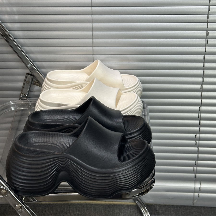 Thick sole thick heel slippers for women summer outwearthick sole shit feeling 2025new arrivalsummer popular beach sandals