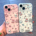 Suitable for iphone 18 blue pink leopard print cat bear mobile phone case apple 17promax cartoon cute transparent case 15