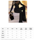 european and american export women's fashion patchwork sexy diamond mesh cinched waist slim fit micro flare jumpsuit