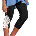 cross-border women's summer solid color lace trim casual leggings yoga pants - can be worn as capri pants