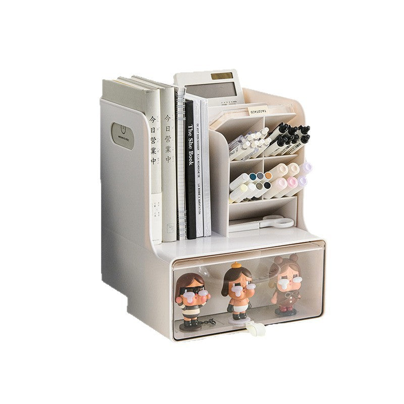 Desktop Bookshelf Storage Box Bedroom Stationery Student Oblique Pen Holder Sundries Desk Shelf Dormitory Organizer