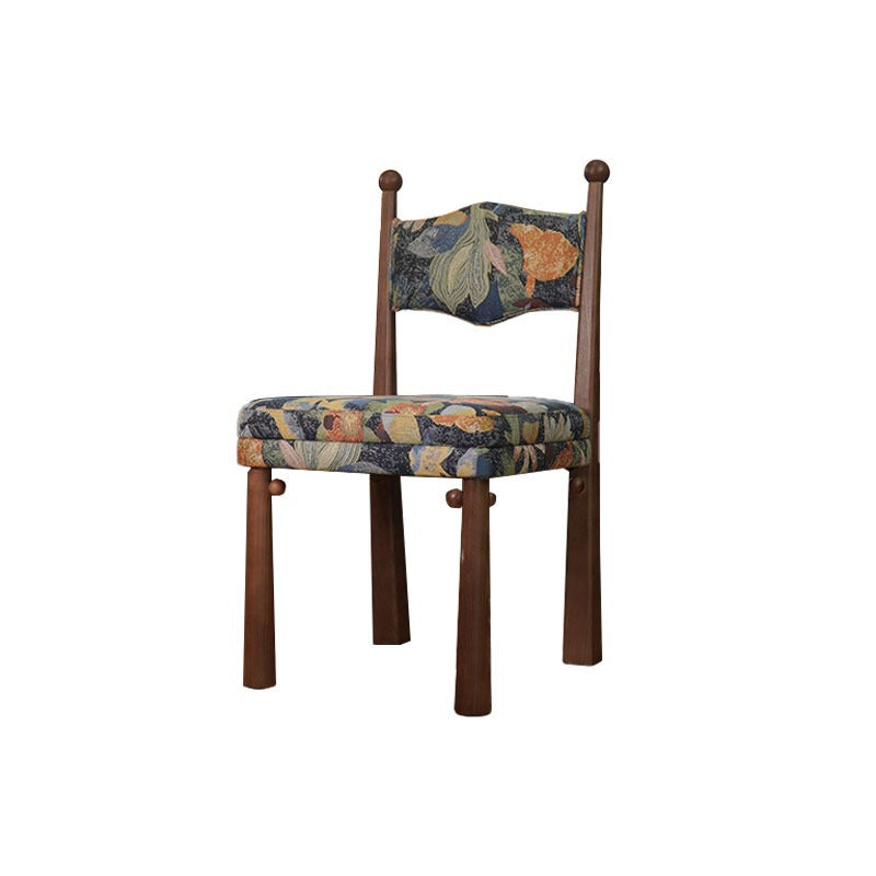 French retro solid wood dining chair designer home casual chair medieval dining table and chair bedroom light luxury ash wood