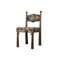 French retro solid wood dining chair designer home casual chair medieval dining table and chair bedroom light luxury ash wood