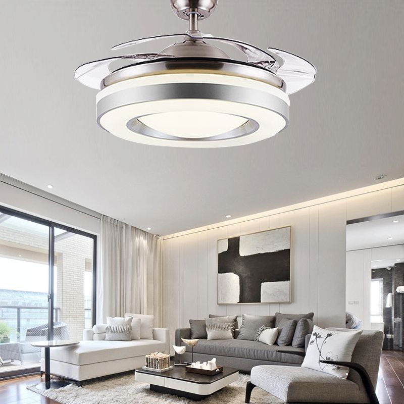 Invisible remote control ceiling fan light, high-velocity variable frequency led fan, minimalist modern living room dining room high-end living room chandelier