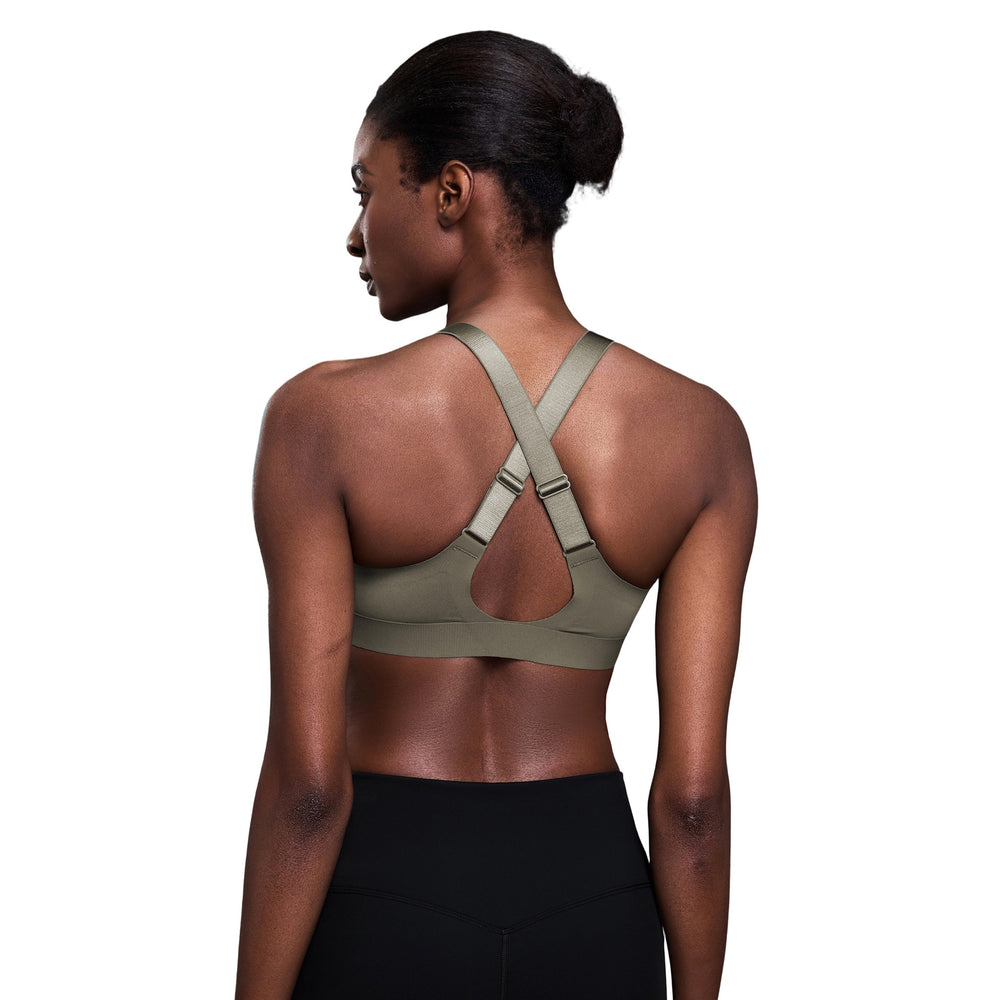 Front zipper integrated cup shockproof sports bra women's adjustable straps beautiful back yoga bra anti-sagging d25117