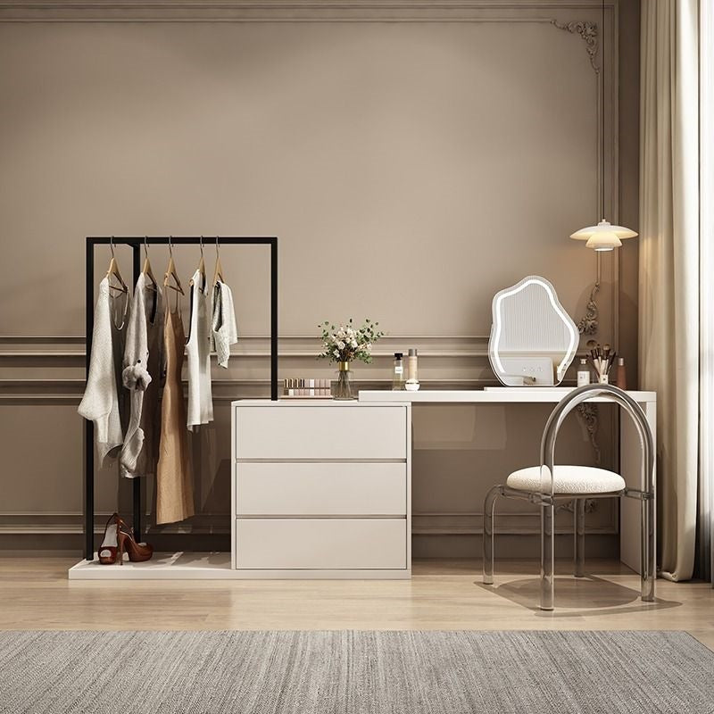 Simple modern chest of drawers dresser all-in-one solid wood small bedroom popular multifunctional corner dressing table storage cabinet
