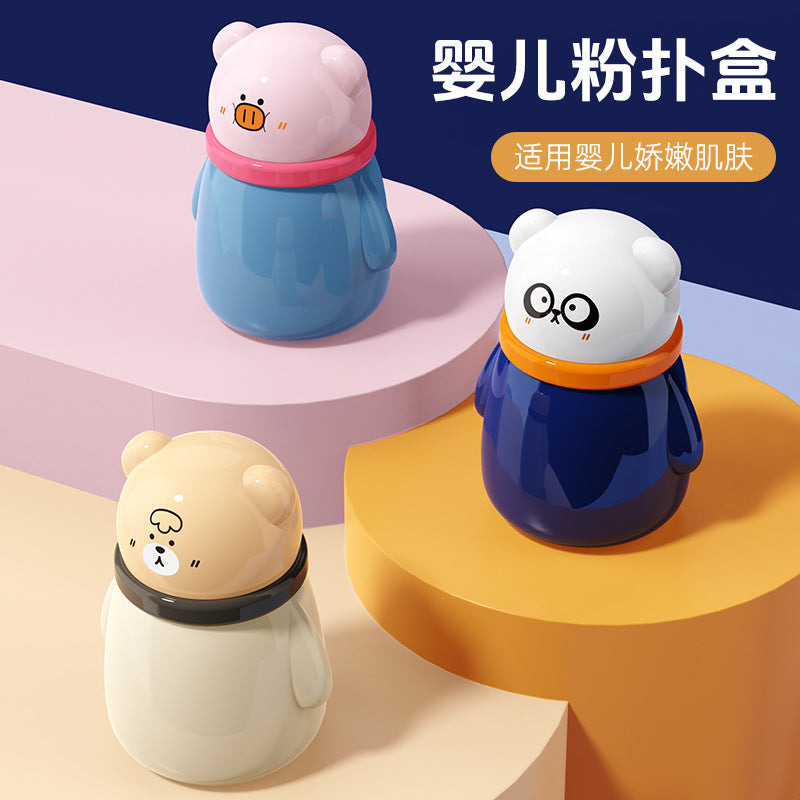 English box, baby puff box, baby prickly heat powder puff box, newborn talcum powder box, children's puff box.