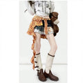 European and american foreign trade  plaid irregular skirt with tie back bow tie butt curtain for women