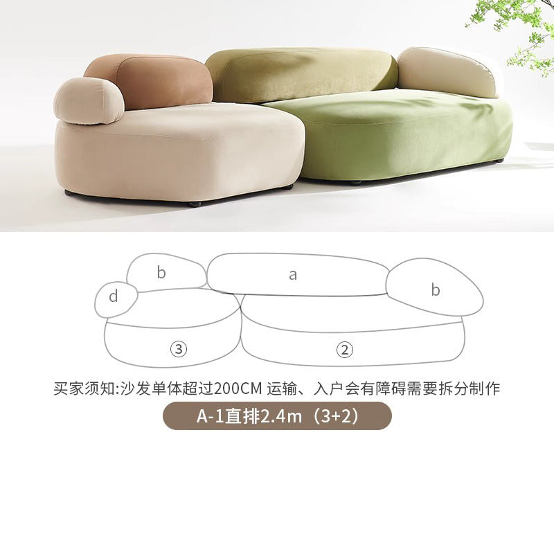 Italian pebble fabric special-shaped designer popular creative cream style curved module club hotel sofa