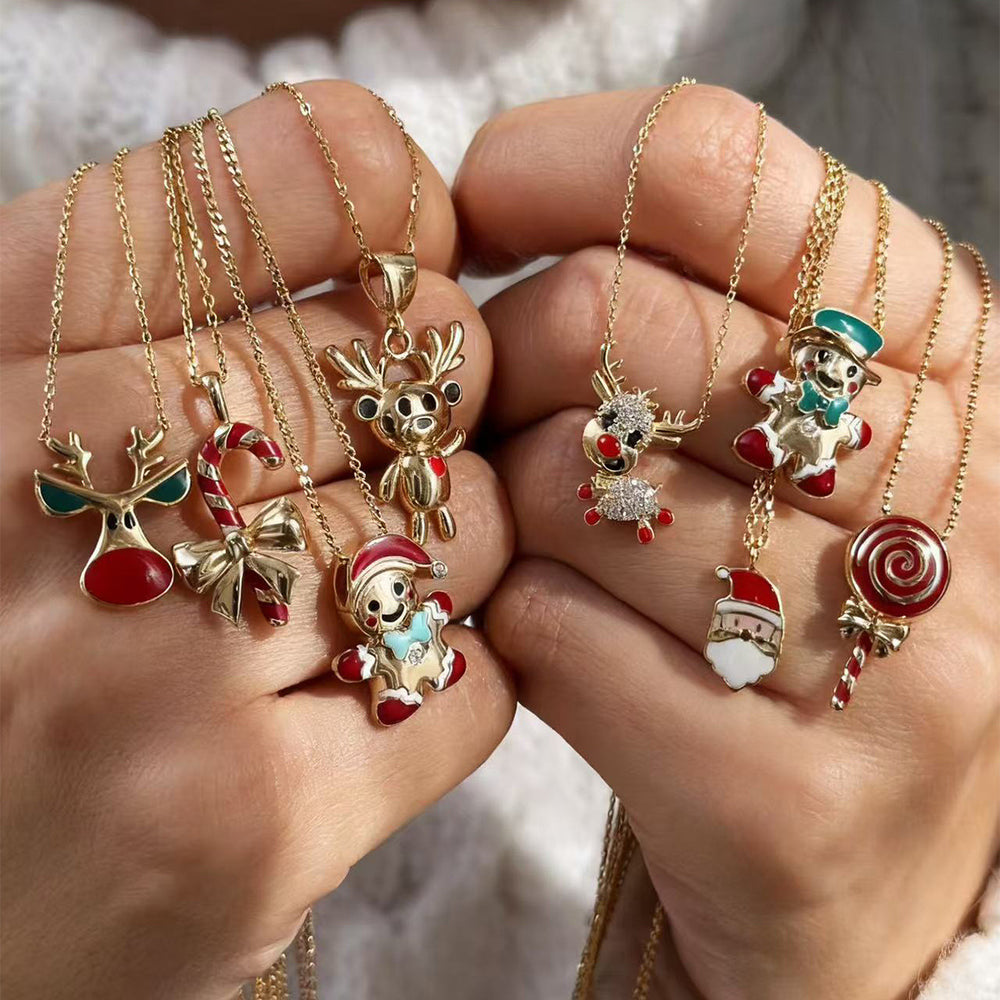 Christmas necklace wholesale european and american cross-border accessories for women, versatile atmosphere, niche design, high-end sweater clavicle chain