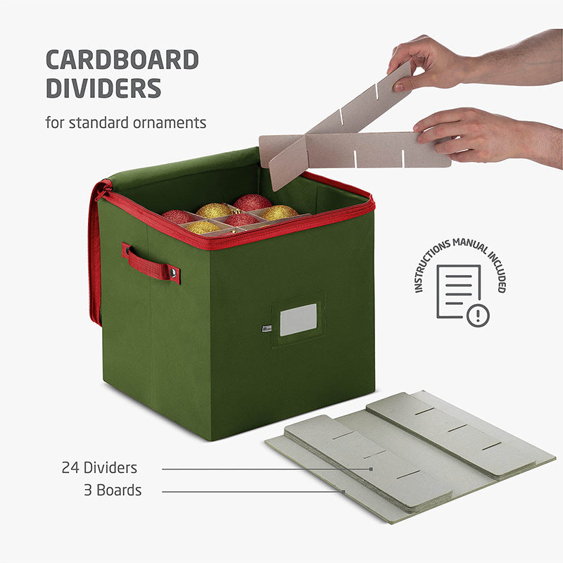 Holiday Decorations Storage Box Holds 64 Decorations Decorative Balls 600D Oxford Cloth Finishing Box Green