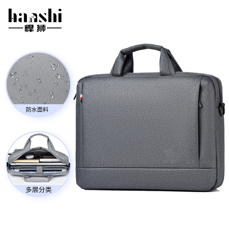 Cross-border fashion handbag waterproof computer bag men's business briefcase lightweight women's file bag commuter shoulder bag
