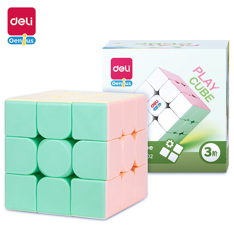 Deli YP102A Macron Third Order Rubik's Cube Beginner Children's Competition Student Educational Toy Set Rubik's Cube