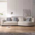 Designer arc-shaped fabric sofa - italian minimalist corner sofa set for small to large living rooms