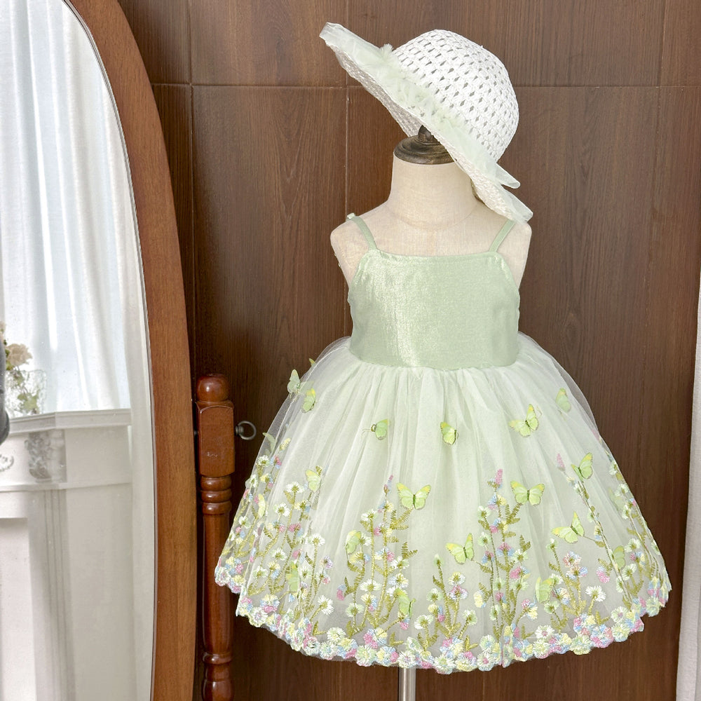 Girls' sundress - new summer  collection: little girl's vacation-style floral birthday dress, princess summer dress