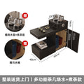 Black/tea-making model, right door (rock slab countertop + water kettle + teapot + waste water bucket + power strip + bluetooth speaker)