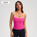 Contrast color beautiful back chest pad small camisole women's short inner bottom intimates fitness yoga wear yg-1001