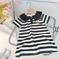 Girls' princess dress -  summer new arrival: stylish korean style, sweet and cute striped polo dress for babies