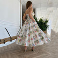 new european and american cross-border women's fashion: cinched waist, sexy criss-cross strappy backless slip dress with embroidered detailing - spring maxi dress