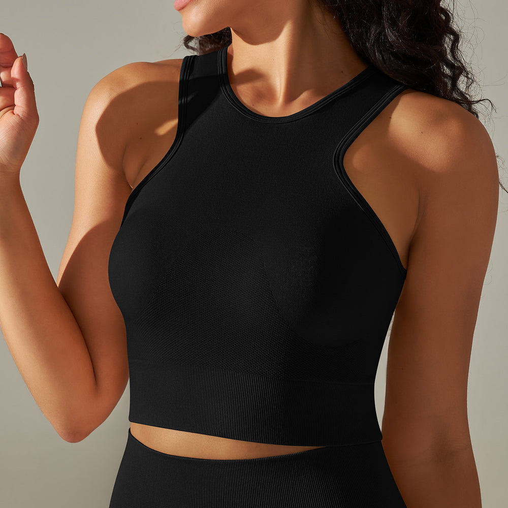 European and american new seamless yoga outfit sexy backless sports bra high waist butt lifting leggings running fitness wear for women