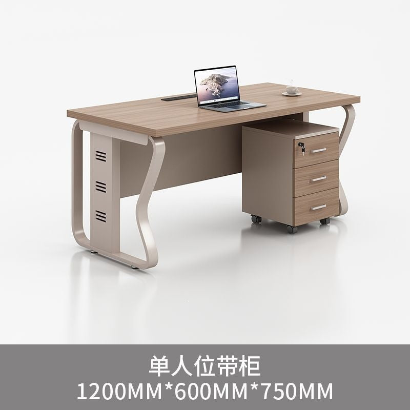 Computer desk and chair set - modern minimalist conference table for meetings, partitioned multi-person office desk for employees