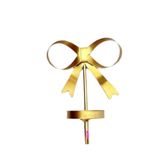 2025 new gold iron candlestick romantic atmosphere wedding valentine's day christmas bow decorative candlestick