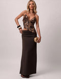 new arrivalpure color beaded suspender asymmetrical hem vacation vest hip-covering skirt suit
