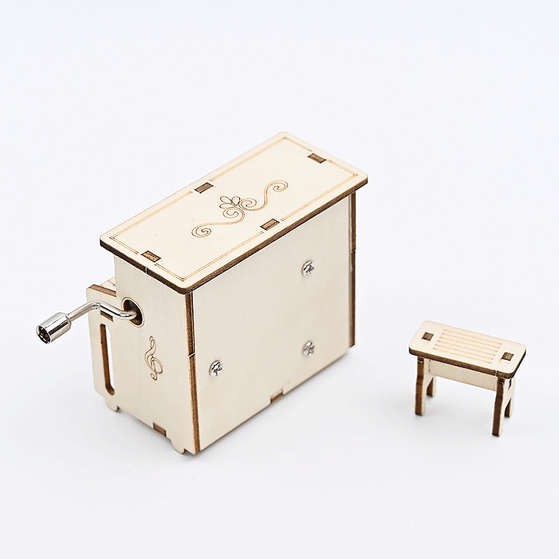 Homemade piano, hand-cranked music box, handmade DIY technology production, small invention, scientific experiment material package for primary school students