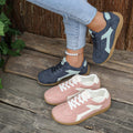 Casualretro soft bottom german training shoes for women 2026 summernew arrivaleasiest for matchthick sole sneakers color matching tie backwhite shoes