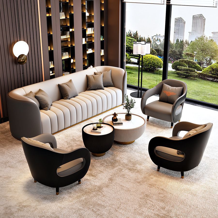 Nordic apartment hotel office negotiation sofa reception rest area sofa coffee table combination reception booth