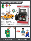 Gas station + thunderbird taxi + early education traffic light set (includes 3 batteries + screwdriver)