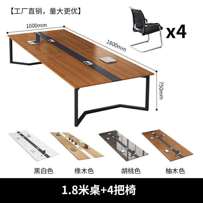 Conference table long table casual modern negotiation table workbench large bench table conference room office desk and chair combination