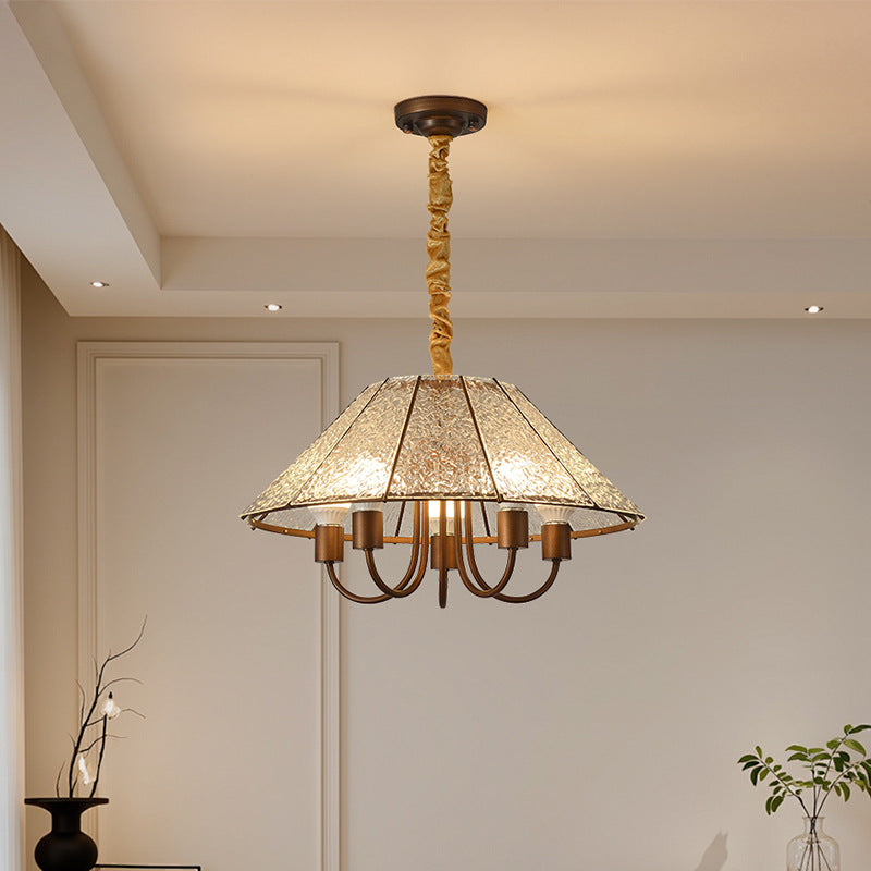 American retro style living room chandelier French antique style dining room bar light bedroom study light creative fabric lighting