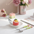 Creative stainless steel cutlery with ceramic handles - kids' dessert forks, multi-purpose western dinnerware, sunflower steak knife