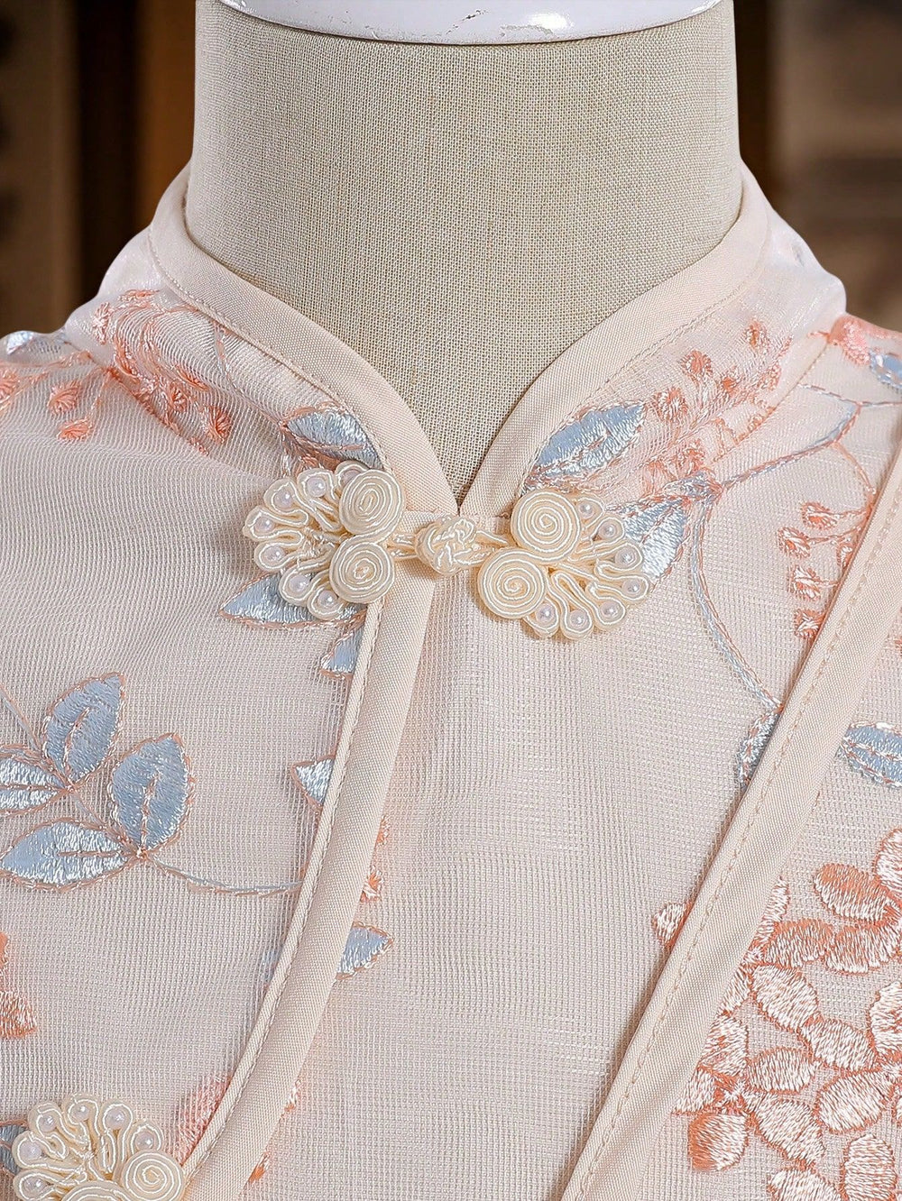 cross-border chinese style girls' floral princess dress (with bag)
