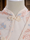 cross-border chinese style girls' floral princess dress (with bag)