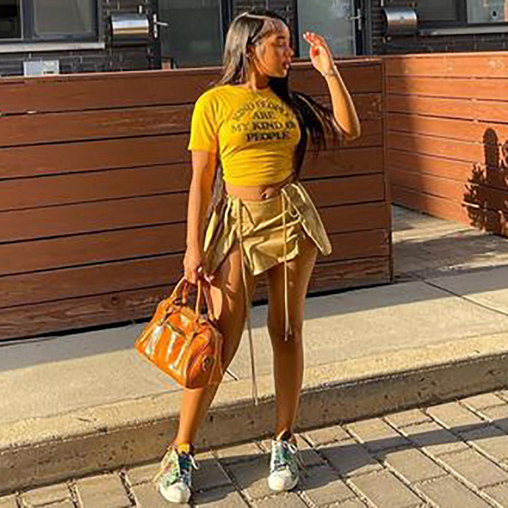 European and american cross-border women's fashion: -style, instagram-worthy, sexy, and spicy high-waisted pleated mini skirt with zipper